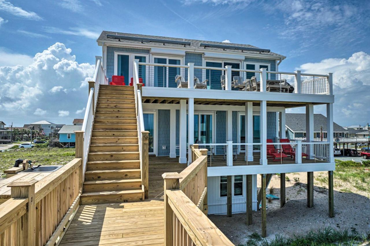 Beachfront Oasis With 2 Large Decks, Bbq And Views! Topsail Beach Exterior foto