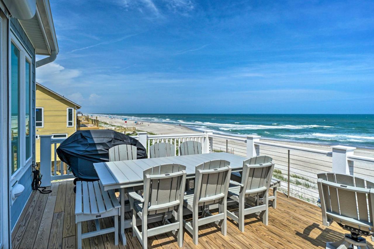Beachfront Oasis With 2 Large Decks, Bbq And Views! Topsail Beach Exterior foto